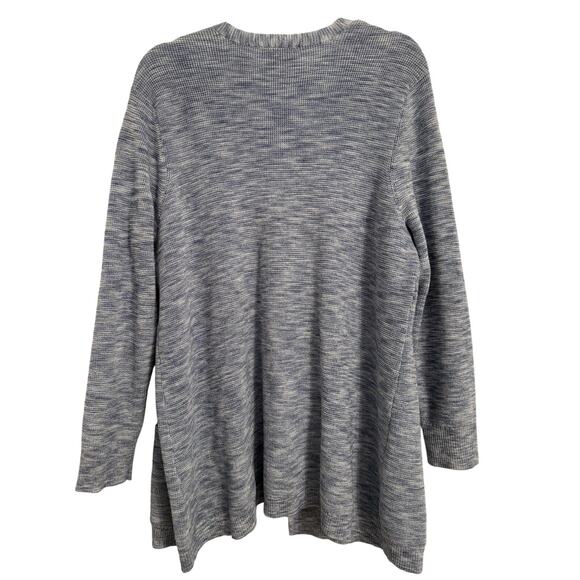 CJ Banks NWT Women's 1X Cottagecore Blue Knit Open Front Longline Cardigan - Picture 2 of 11